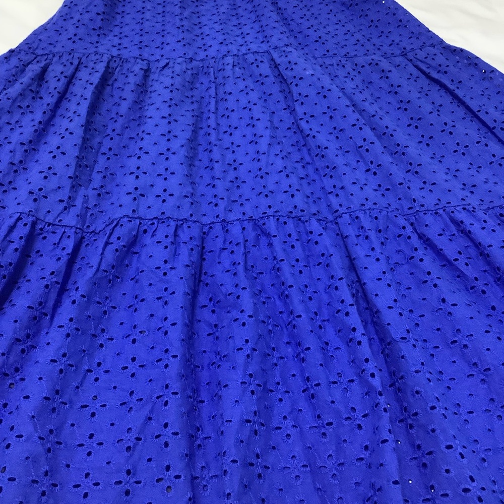 Zara Blue Eyelet Midi Summer  Dress XS (W699) - Picture 13 of 16